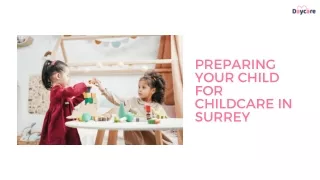 Preparing Your Child for Childcare in Surrey