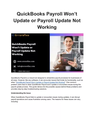 quickbooks payroll won t update or payroll update
