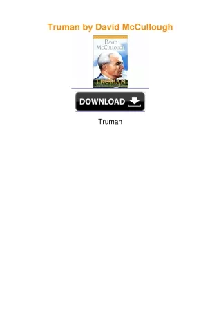 Truman by David McCullough