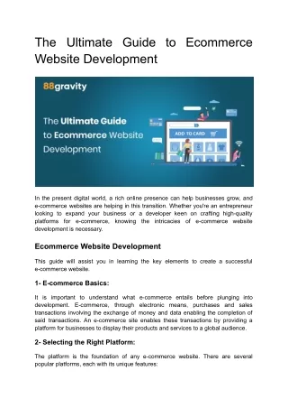 the ultimate guide to ecommerce website