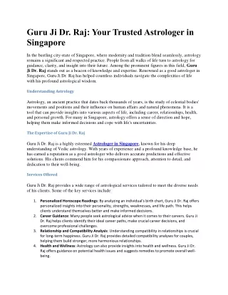 Good astrologer in singapore