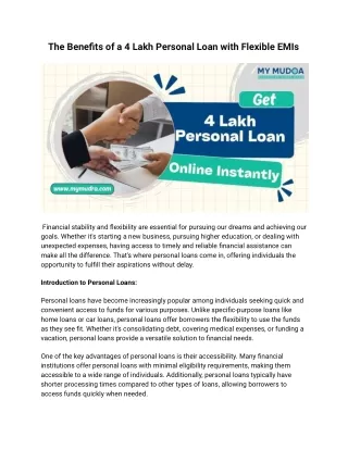 4 lakh personal loan