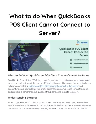 what to do when quickbooks pos client cannot