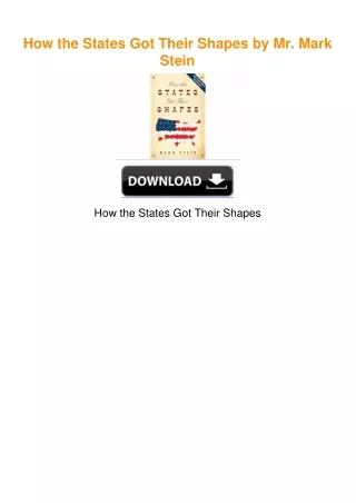How the States Got Their Shapes by Mr. Mark Stein