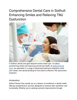 comprehensive dental care in solihull enhancing smiles and relieving tmj dysfunction