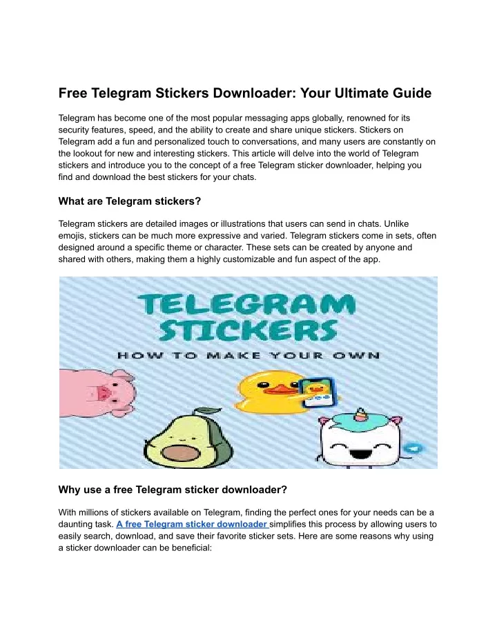 free telegram stickers downloader your ultimate