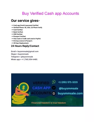 Buy Verified Cash app Accounts 100% Secure and Best Price