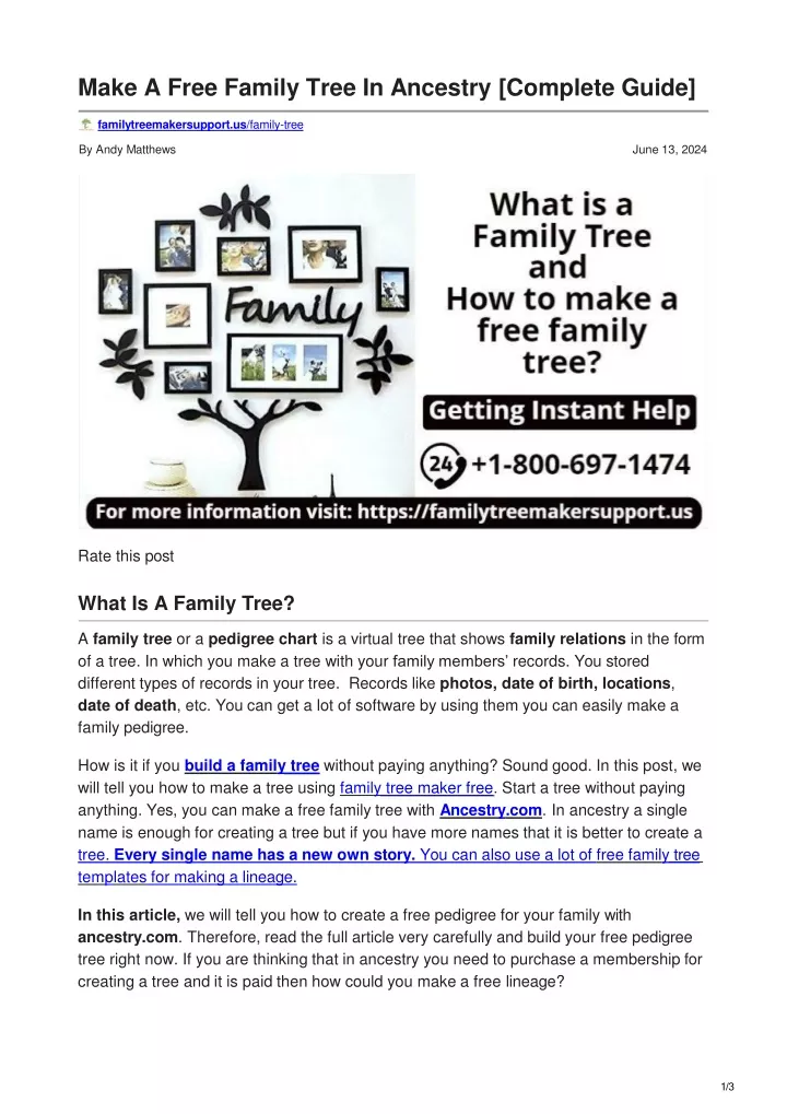 make a free family tree in ancestry complete guide