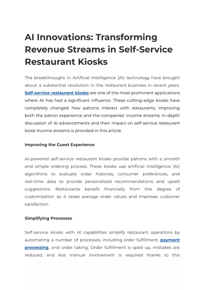 ai innovations transforming revenue streams