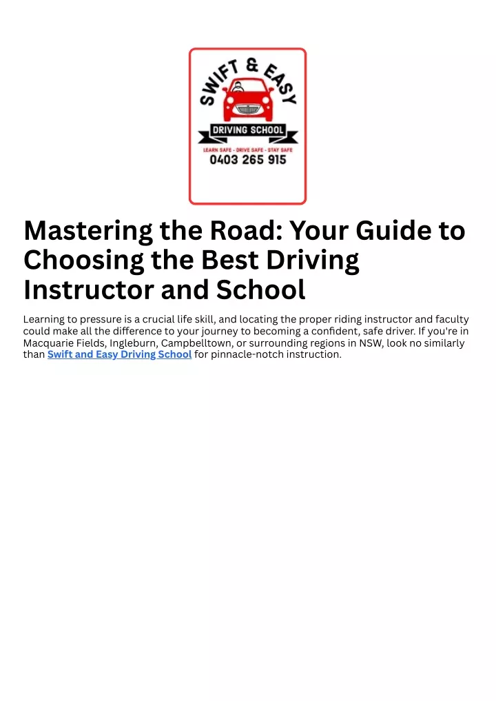 mastering the road your guide to choosing