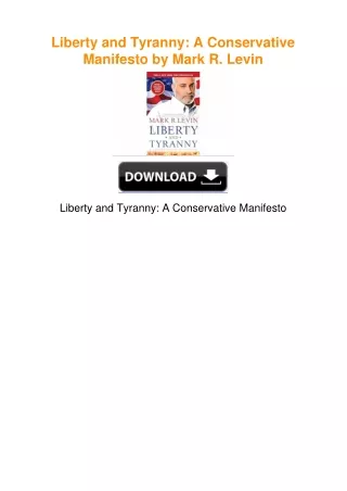 Liberty and Tyranny: A Conservative Manifesto by Mark R. Levin