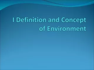 i definition and concept of environment