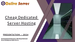 Get Unmatched Performance with Cheap Dedicated Server Hosting from Onlive Server