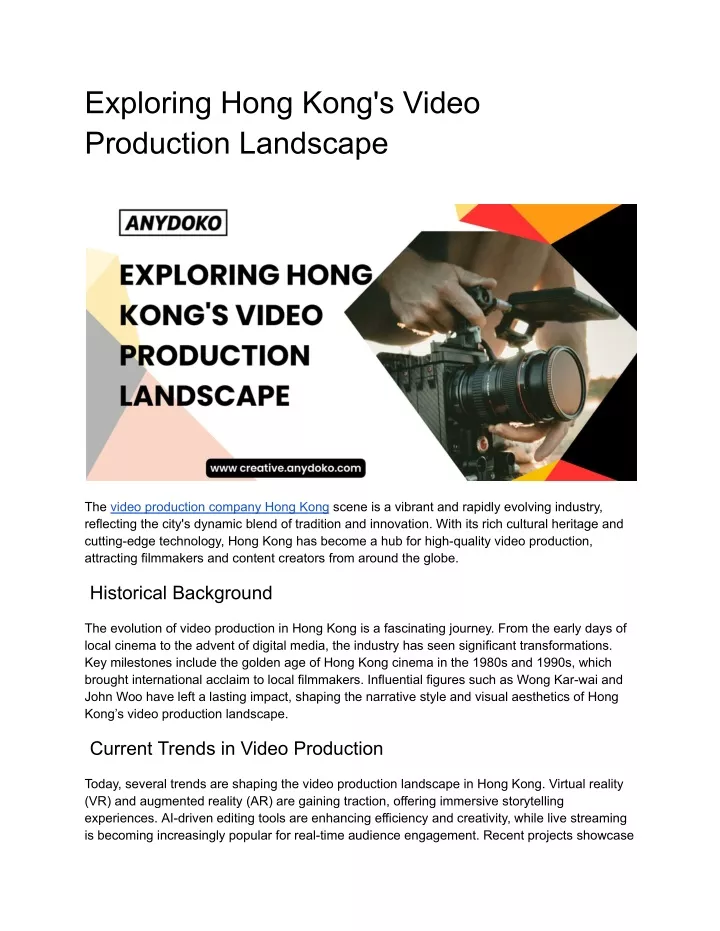 exploring hong kong s video production landscape