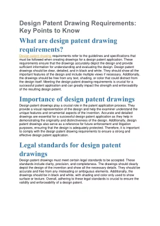 Design Patent Drawing Requirements