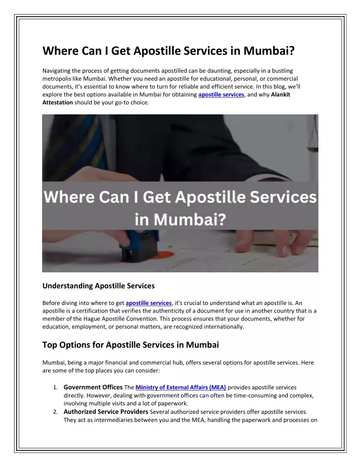 where can i get apostille services in mumbai