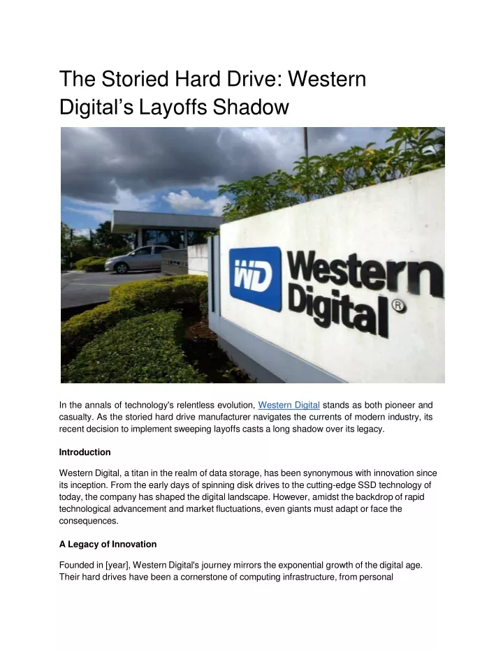 PPT The Storied Hard Drive_ Western Digital’s Layoffs ShadowWestern