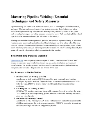 mastering pipeline welding essential techniques