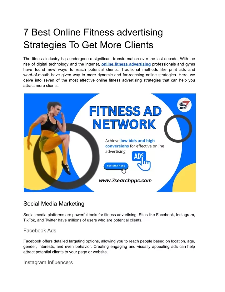 7 best online fitness advertising strategies