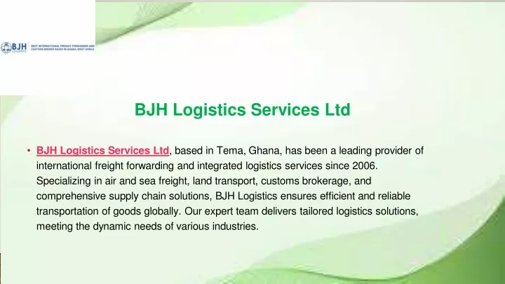 bjh logistics services ltd