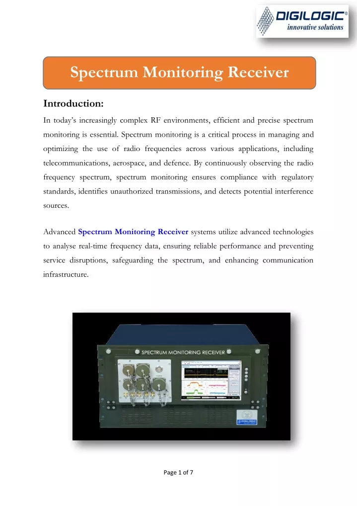 spectrum monitoring receiver