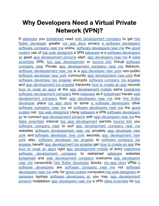 why developers need a virtual private network vpn
