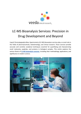 LC-MS Bioanalysis Services