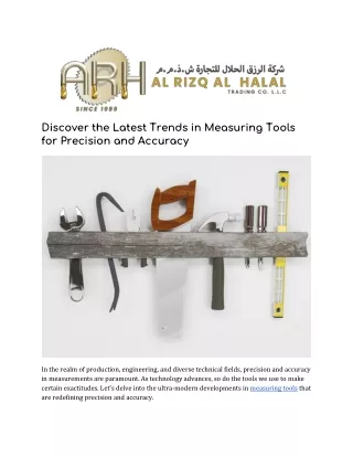 Discover the Latest Trends in Measuring Tools for Precision and Accuracy