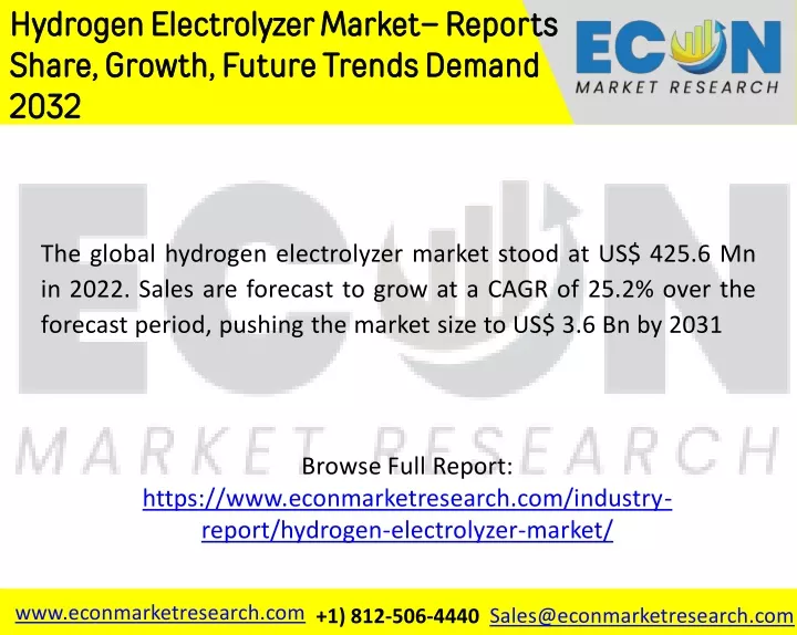 hydrogen electrolyzer market reports share growth