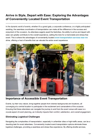 arrive in style depart with ease exploring