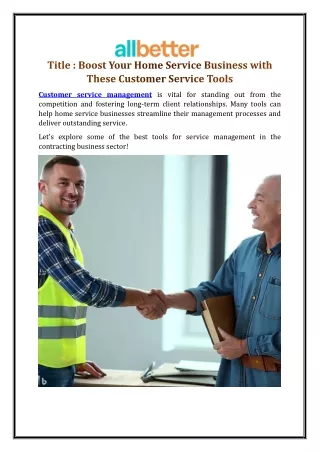 Boost Your Home Service Business with These Customer Service Tools