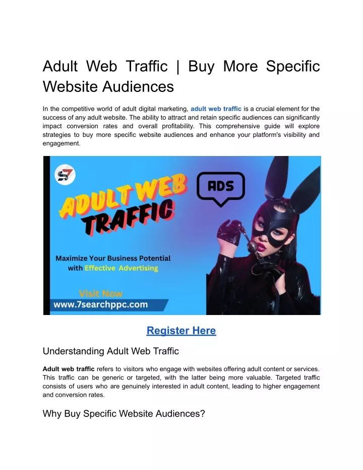 adult web traffic buy more specific website