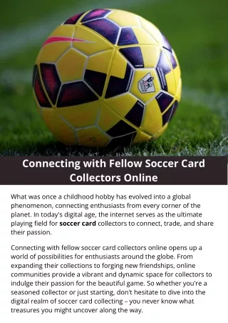 connecting with fellow soccer card collectors