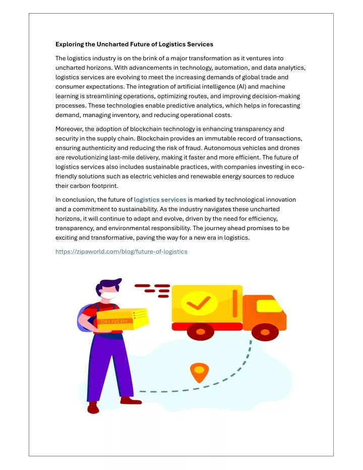 exploring the uncharted future of logistics