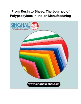 from resin to sheet the journey of polypropylene