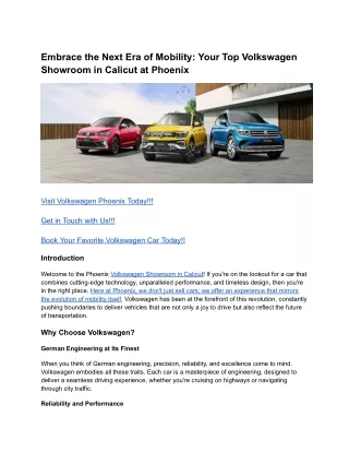 Embrace the Next Era of Mobility_ Your Top Volkswagen Showroom in Calicut at Phoenix