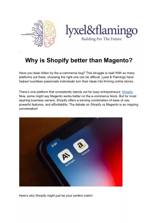 Shopify vs. Magento Which E-commerce Platform is Better By Lyxe&Flamingo