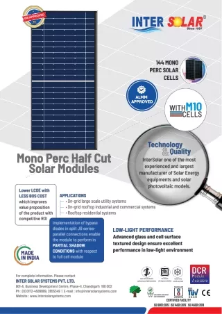 Mono Perc Half-Cut Solar Panels