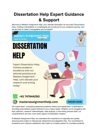 Dissertation Help Expert Guidance & Support