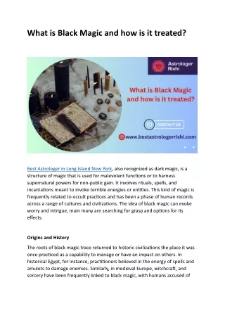 what is black magic and how is it treated