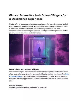glance interactive lock screen widgets