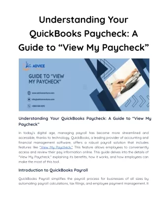 understanding your quickbooks paycheck a guide