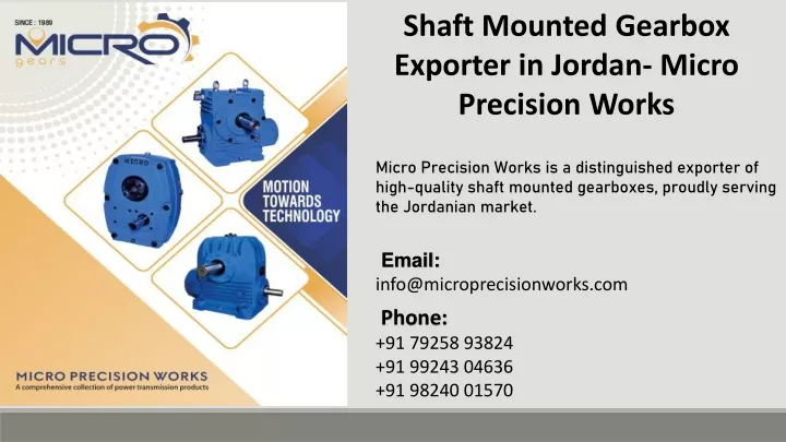 shaft mounted gearbox exporter in jordan micro