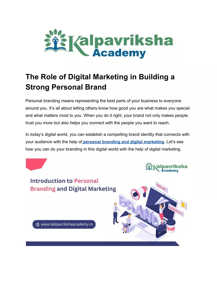 the role of digital marketing in building