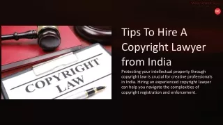 Tips To Hire A Copyright Lawyer from India