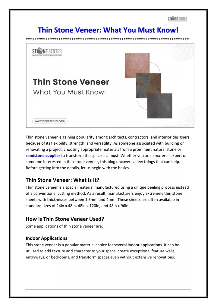 thin stone veneer what you must know