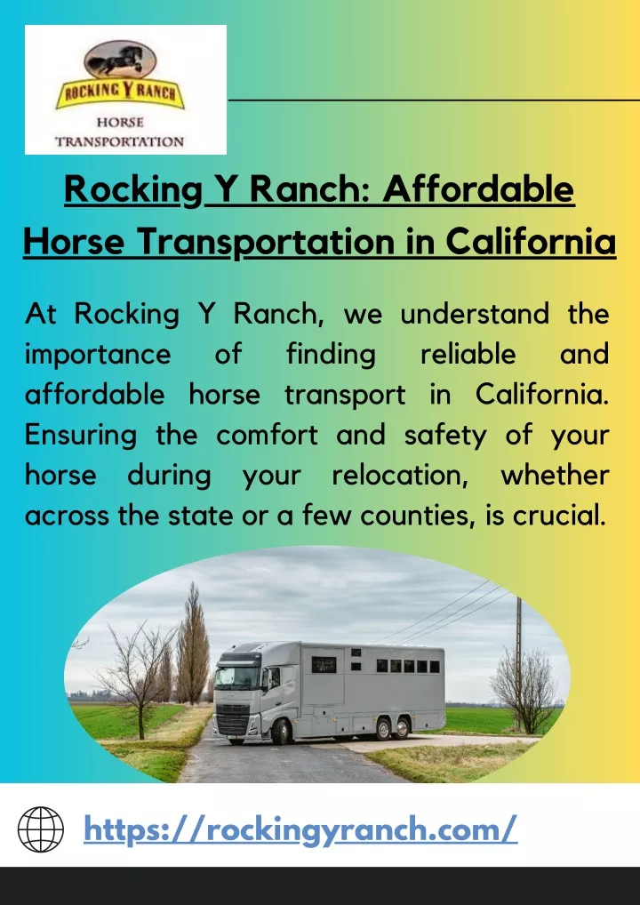 rocking y ranch affordable horse transportation