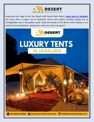 Luxury tents in Jaisalmer