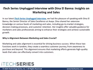 itech series unplugged interview with dina