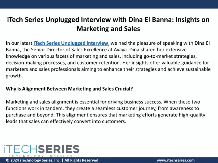 itech series unplugged interview with dina